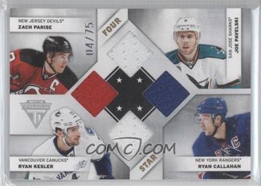 2011-12 Panini Titanium - Four Star Memorabilia #16 - Zach Parise, Joe Pavelski, Ryan Kesler, Ryan Callahan /75