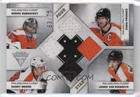 Sergei Bobrovsky, Chris Pronger, Danny Briere, James van Riemsdyk #/75