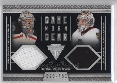 2011-12 Panini Titanium - Game-Worn Gear Dual Memorabilia #26 - Corey Crawford, Henrik Lundqvist /150