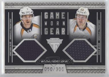 2011-12 Panini Titanium - Game-Worn Gear Dual Memorabilia #44 - Colin Wilson, Jonathon Blum /300 [Good to VG‑EX]