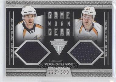 2011-12 Panini Titanium - Game-Worn Gear Dual Memorabilia #44 - Colin Wilson, Jonathon Blum /300