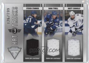 2011-12 Panini Titanium - Hat Tricks Memorabilia #18 - Steven Stamkos, Dana Tyrell, Brett Connolly /199