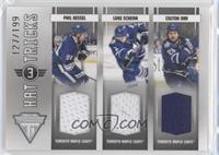 Phil Kessel, Luke Schenn, Colton Orr #/199