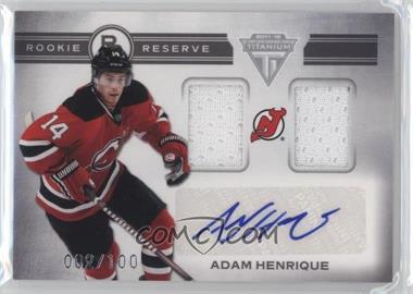 2011-12 Panini Titanium - Rookie Reserve Dual Memorabilia Autographs #3 - Adam Henrique /100