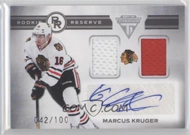 2011-12 Panini Titanium - Rookie Reserve Dual Memorabilia Autographs #7 - Marcus Kruger /100