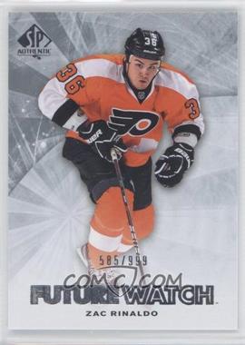 2011-12 SP Authentic - [Base] #213 - Future Watch - Zac Rinaldo /999