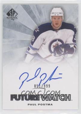 2011-12 SP Authentic - [Base] #267 - Autographed Future Watch - Paul Postma /999 [EX to NM]