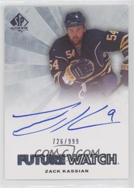 2011-12 SP Authentic - [Base] #279 - Autographed Future Watch - Zack Kassian /999