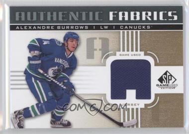 2011-12 SP Game Used Edition - Authentic Fabrics - Gold #AF-AB.2 - Alexandre Burrows (A)
