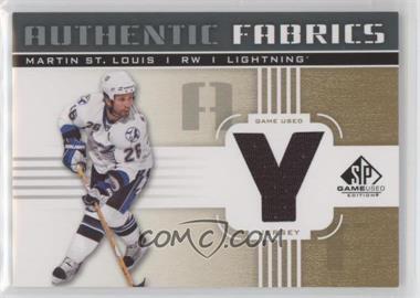 2011-12 SP Game Used Edition - Authentic Fabrics - Gold #AF-MS.4 - Martin St. Louis (Y)