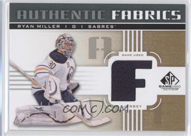 2011-12 SP Game Used Edition - Authentic Fabrics - Gold #AF-RM.3 - Ryan Miller (F)