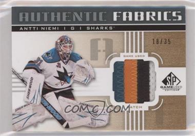 2011-12 SP Game Used Edition - Authentic Fabrics - Patch #AF-AN - Antti Niemi /35