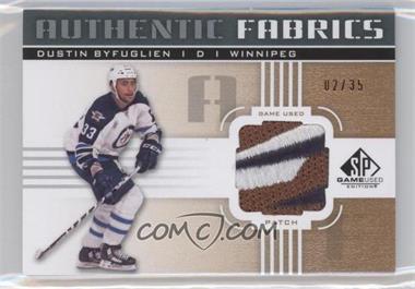 2011-12 SP Game Used Edition - Authentic Fabrics - Patch #AF-BY - Dustin Byfuglien /35