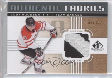 2011-12 SP Game Used Edition - Authentic Fabrics - Patch #AF-CH - Cody Hodgson /35