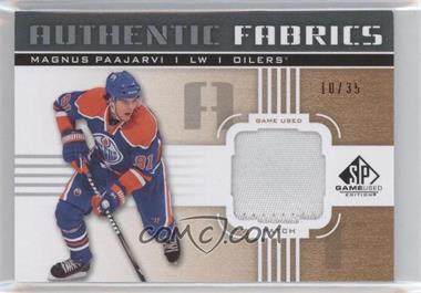 2011-12 SP Game Used Edition - Authentic Fabrics - Patch #AF-MP - Magnus Paajarvi /35