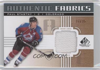 2011-12 SP Game Used Edition - Authentic Fabrics - Patch #AF-PA - Paul Stastny /35