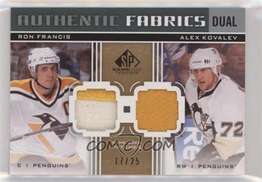 2011-12 SP Game Used Edition - Authentic Fabrics Dual - Patches #AF2-FK - Ron Francis, Alex Kovalev /25