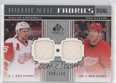 2011-12 SP Game Used Edition - Authentic Fabrics Dual #AF2-CK - Niklas Kronwall, Dan Cleary /100