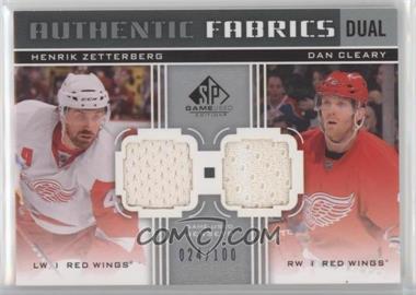 2011-12 SP Game Used Edition - Authentic Fabrics Dual #AF2-CZ - Henrik Zetterberg, Dan Cleary /100