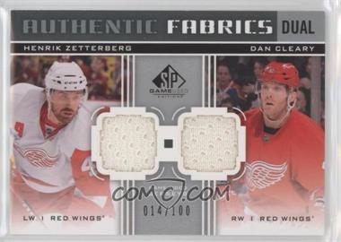2011-12 SP Game Used Edition - Authentic Fabrics Dual #AF2-CZ - Henrik Zetterberg, Dan Cleary /100
