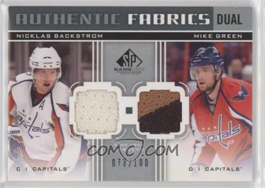 2011-12 SP Game Used Edition - Authentic Fabrics Dual #AF2-GB - Nicklas Backstrom, Mike Green /100