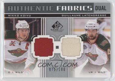 2011-12 SP Game Used Edition - Authentic Fabrics Dual #AF2-GK - Mikko Koivu, Guillaume Latendresse /100