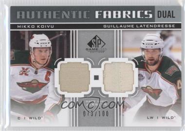 2011-12 SP Game Used Edition - Authentic Fabrics Dual #AF2-GK - Mikko Koivu, Guillaume Latendresse /100