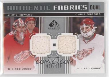 2011-12 SP Game Used Edition - Authentic Fabrics Dual #AF2-HO - Jimmy Howard, Chris Osgood /100