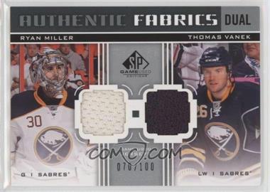 2011-12 SP Game Used Edition - Authentic Fabrics Dual #AF2-MV - Ryan Miller, Thomas Vanek /100 [Noted]
