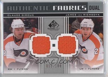 2011-12 SP Game Used Edition - Authentic Fabrics Dual #AF2-VG - Claude Giroux, James van Riemsdyk /100