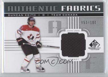 2011-12 SP Game Used Edition - Authentic Fabrics #AF-DK - Duncan Keith /100