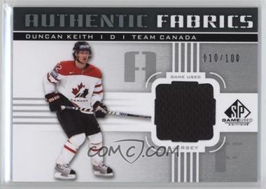 2011-12 SP Game Used Edition - Authentic Fabrics #AF-DK - Duncan Keith /100