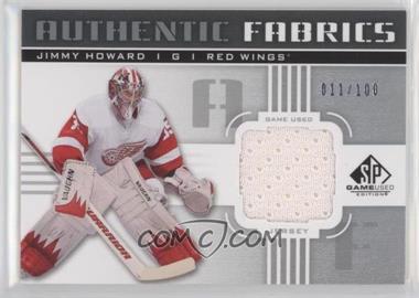 2011-12 SP Game Used Edition - Authentic Fabrics #AF-JH - Jimmy Howard /100