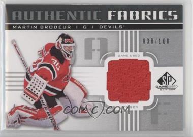2011-12 SP Game Used Edition - Authentic Fabrics #AF-MB - Martin Brodeur /100