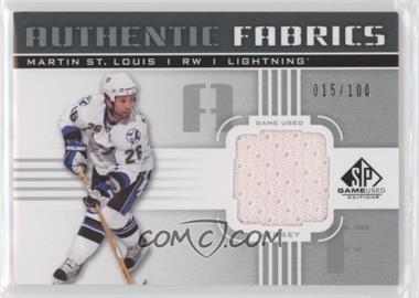 2011-12 SP Game Used Edition - Authentic Fabrics #AF-MS - Martin St. Louis /100
