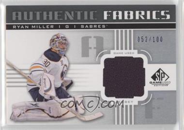 2011-12 SP Game Used Edition - Authentic Fabrics #AF-RM - Ryan Miller /100 [EX to NM]