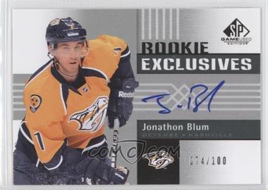2011-12 SP Game Used Edition - Rookie Exclusives #RE-JB - Jonathon Blum /100
