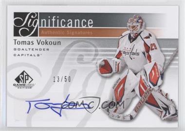 2011-12 SP Game Used Edition - SIGnificance #SIG-VO - Tomas Vokoun /50