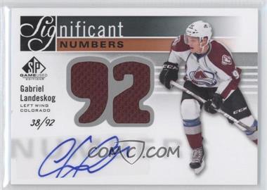 2011-12 SP Game Used Edition - Significant Numbers #SN-GL - Gabriel Landeskog /92