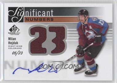 2011-12 SP Game Used Edition - Significant Numbers #SN-HE - Milan Hejduk /23