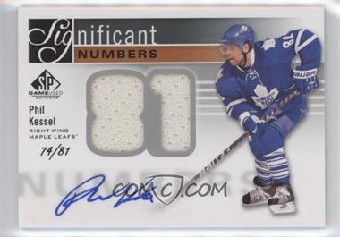 2011-12 SP Game Used Edition - Significant Numbers #SN-KE - Phil Kessel /81 [Noted]