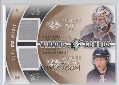 2011-12 SPx - Winning Combos #WC-RH - Patric Hornqvist, Pekka Rinne