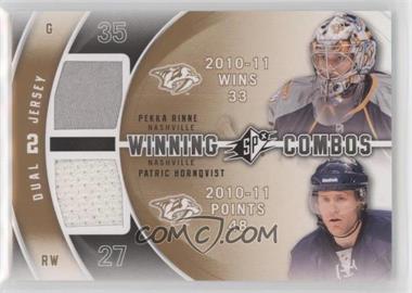 2011-12 SPx - Winning Combos #WC-RH - Patric Hornqvist, Pekka Rinne