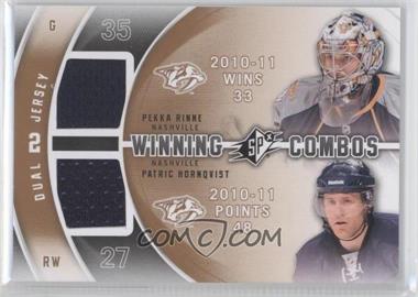 2011-12 SPx - Winning Combos #WC-RH - Patric Hornqvist, Pekka Rinne