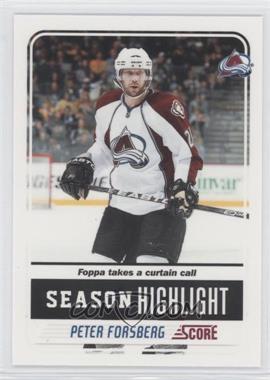 2011-12 Score - [Base] - Glossy #33 - Season Highlights - Peter Forsberg