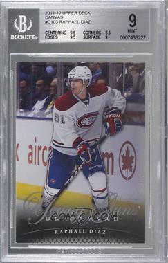 2011-12 Upper Deck - Canvas #C103 - Young Guns - Raphael Diaz [BGS 9 MINT]