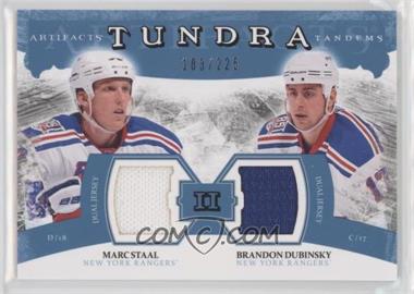 2011-12 Upper Deck Artifacts - Tundra Tandems Dual Jerseys - Blue #TT2-DS - Marc Staal, Brandon Dubinsky /225