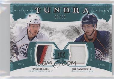 2011-12 Upper Deck Artifacts - Tundra Tandems Dual Jerseys - Green Patches #TT2-EH - Taylor Hall, Jordan Eberle /50