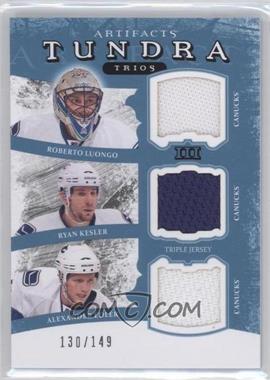 2011-12 Upper Deck Artifacts - Tundra Trios Jerseys - Blue #TT3-NUCKS - Alexander Edler, Ryan Kesler, Roberto Luongo /149