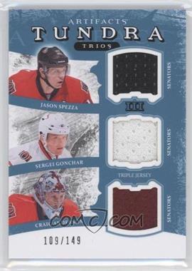 2011-12 Upper Deck Artifacts - Tundra Trios Jerseys - Blue #TT3-SENS - Jason Spezza, Sergei Gonchar, Craig Anderson /149